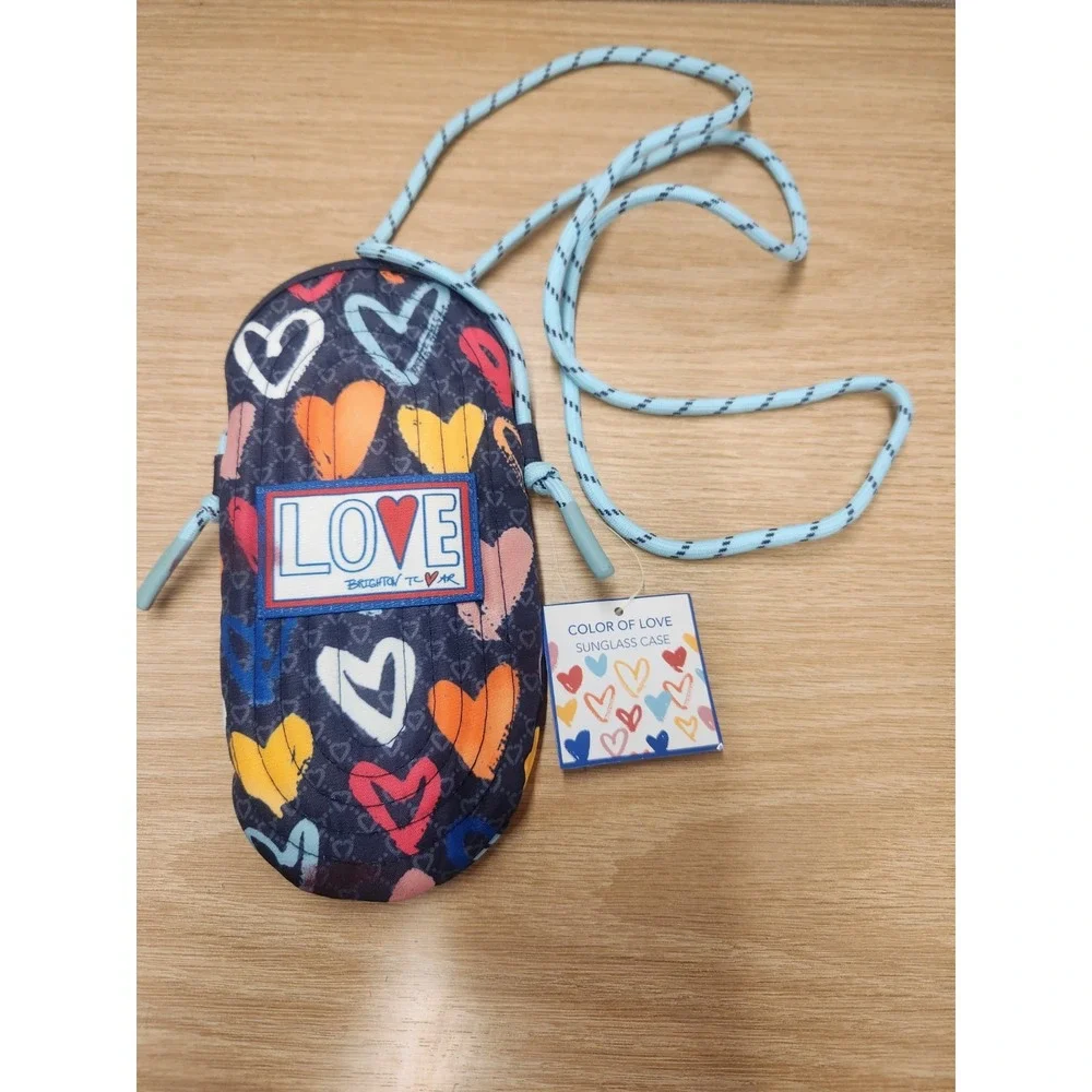 Brighton Color of Love Sunglass Case Fabric Removable With Crossbody Strap NWT